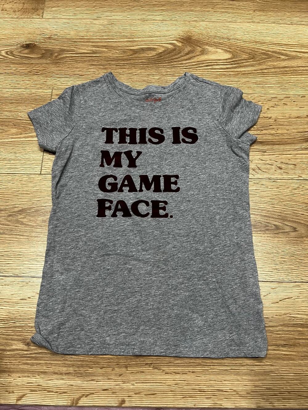 Cat & Jack Girls T-Shirt Size Large 10/12 Gray Short Sleeve Crew Neck (A00)